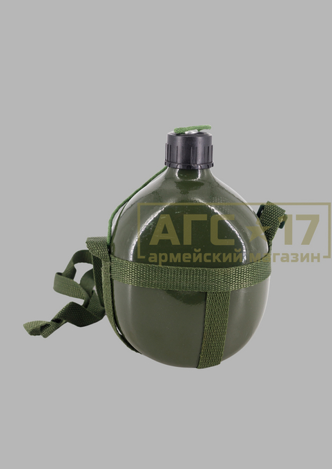 Фото <a href="/catalog/snaryazhenie/turisticheskoe-snaryazhenie" hreflang="ru">Туристическое снаряжение</a> - Фляга алюминиевая крашенная с ремешком (олива)