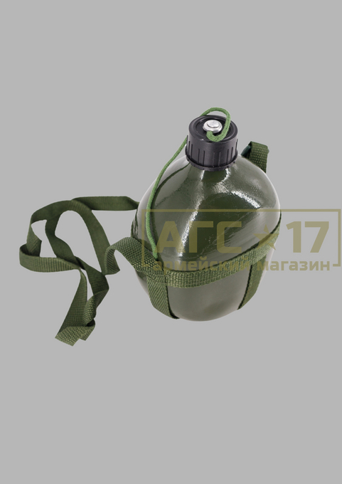 Изображение Фляга алюминиевая крашенная с ремешком (олива)